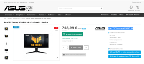 Asus TUF Gaming VG28UQL1A - Monitor de 28 pulgadas