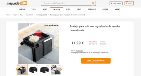 ▷ Chollo Flash: Bandeja para sofá InnovaGoods con organizador de mandos por  sólo 12,09€ con envío gratis (-40%)