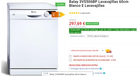 Lavavajillas Balay 3VS506BP