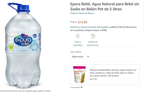 Epura, Agua Natural sin Sodio en Bidón de PET de 5 Litros (1 New Version 5  litros) : : Alimentos y Bebidas
