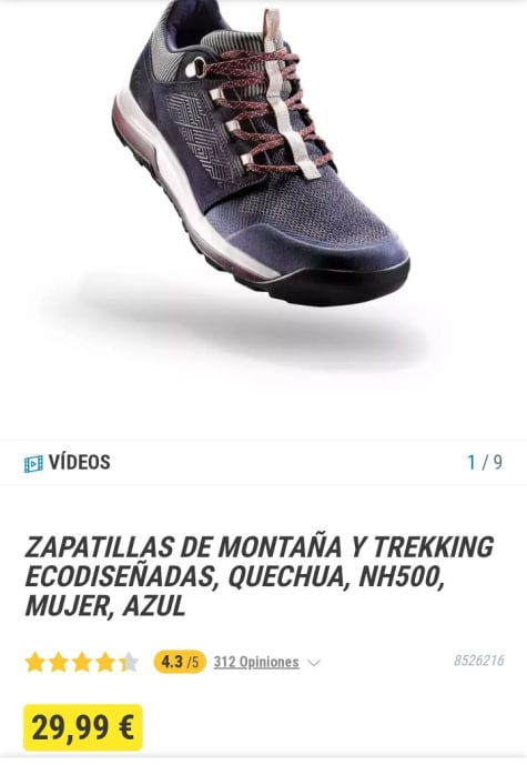 Quechua Zapatillas Mujer por 29,99€.