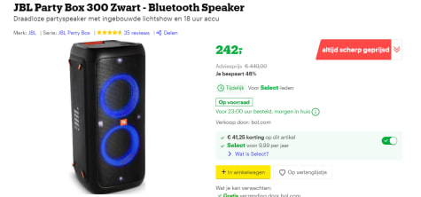 JBL Partybox 300 voor €242