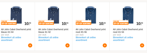 Misbruik Ban Is John Cabot Overhemd print blauw voor €5,49