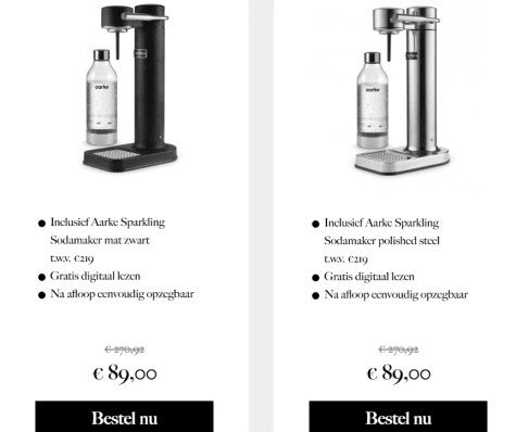 Abonnement op 8x vogue living + Aarke soda stream voor €89 Aanbiedingen