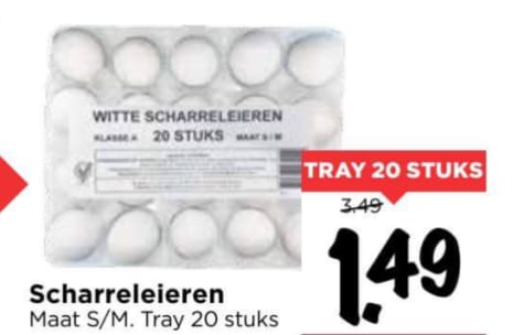 20 eieren voor €1,49 bij