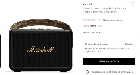 Altavoces portátiles · Marshall · Electrónica · El Corte Inglés (13)