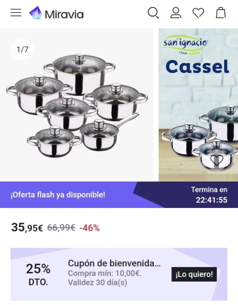 Batería de cocina acero inoxidable 6 pcs - Cassel