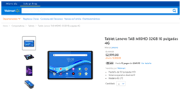 Tablet Lenovo TAB M10HD 32GB 10 pulgadas 4G