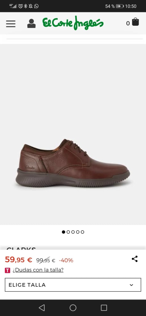 CLARKS Zapatos de cordones de hombre en piel color por 59,95€