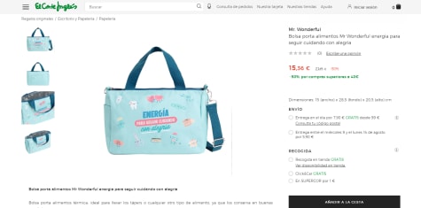 Bolsa porta alimentos Mr Wonderful energia para seguir cuidando con alegria  · Mr. Wonderful · El Corte Inglés