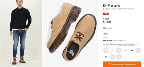 Dr. Martens 1461 veterschoenen beige voor €79,95 bij Omoda