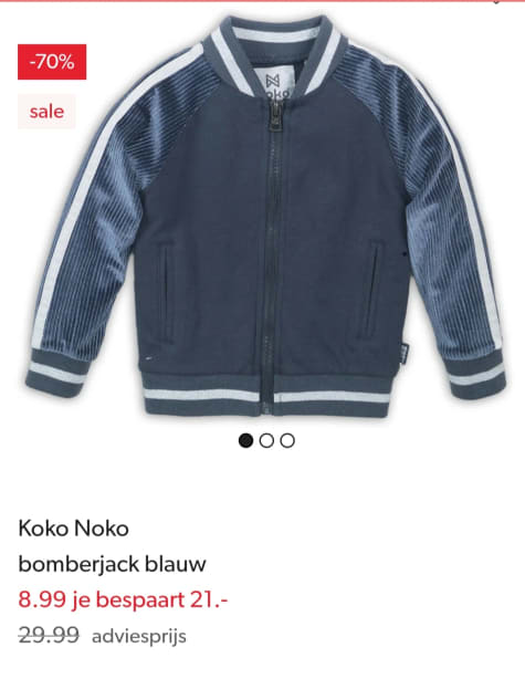 Korting bij Wehkamp op Koko Noko bomberjack blauw