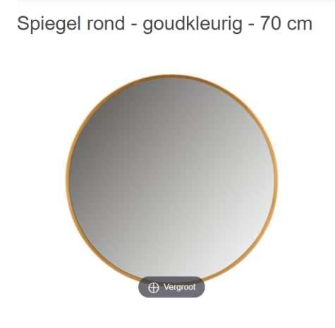 Spiegel rond goudkleurig - 70 cm voor €29,99