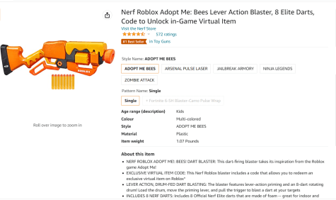 NERF Roblox Adopt Me! Bees! Lever Action Dart Blaster Gun Includes Code 8  dart