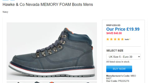 hawke and co memory foam