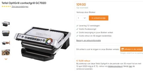 fysiek Cursus zwaarlijvigheid Tefal OptiGrill GC702D - Contactgrill voor €94 na cashback