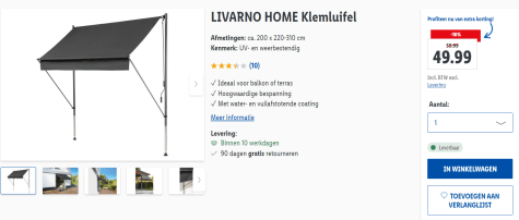 bij voor 220-310 Klemluifel x Home €49,99 200 Lidl cm Livarno