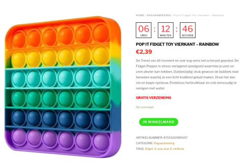 Pop it Fidget voor 2,39 euro