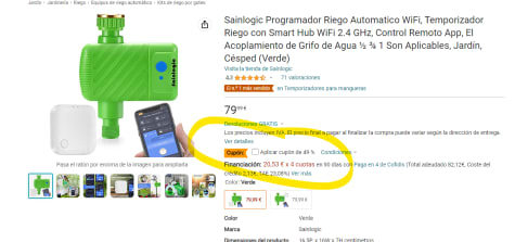 Marca Sainlogic Programador Riego Automatico WiFi, por 40,79€