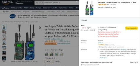 Lot de 2 Talkie Walkie Enfants Rechargeable Inspireyes à 19,99