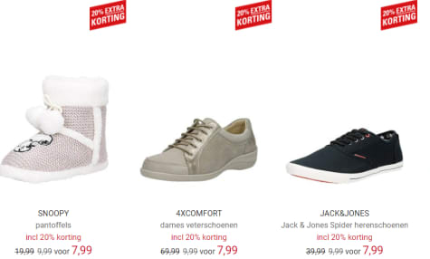 Tot 85% korting op diverse schoenen bij Schuurman Schoenen Aanbiedingen