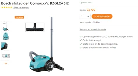 Bosch Compaxx'x BZGL2A317 - Stofzuiger - voor €74,99
