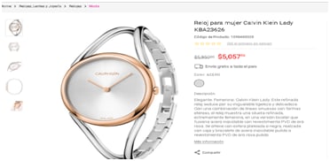 Reloj para mujer Calvin Klein por $5,057.50 en Liverpool