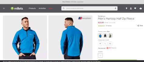 Berghaus Men's Hartsop Half Zip Fleece 