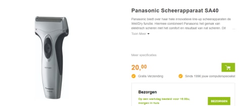 ga zo door Geniet geluk Panasonic ES-SA40 - Scheerapparaat voor €20