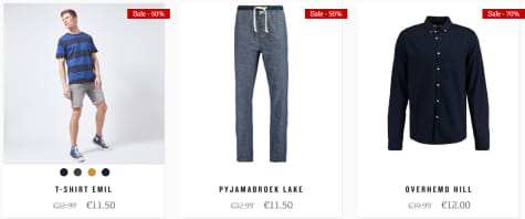 Tot 73% korting geselecteerde herenkleding en items Aanbiedingen