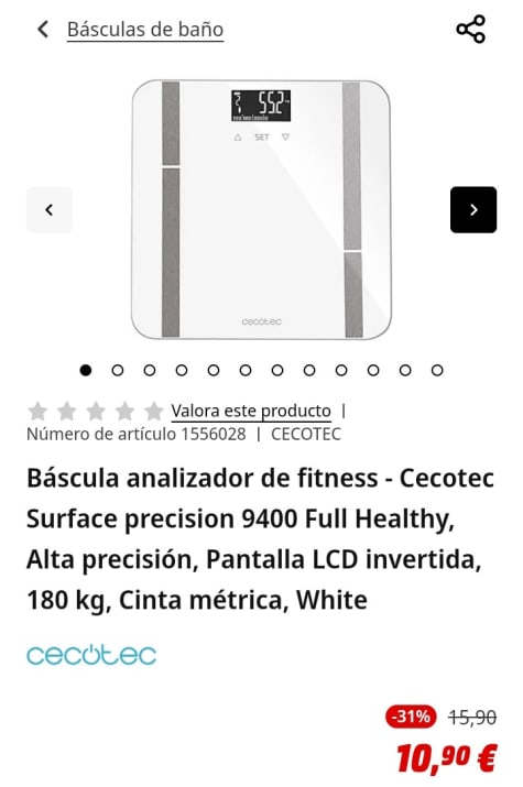 Chollo! Báscula Cecotec Surface 9.99€ (-55%). - Blog de Chollos