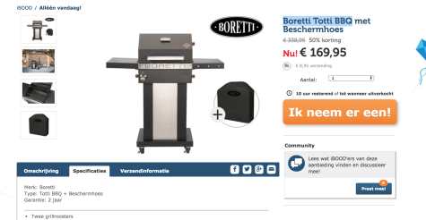 Moment stad stap Boretti Totti BBQ + beschermhoes voor €178,90