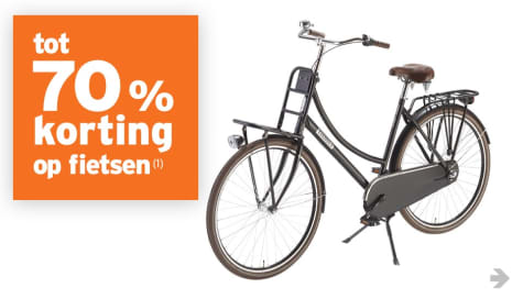 Tot 70% korting fietsen bij