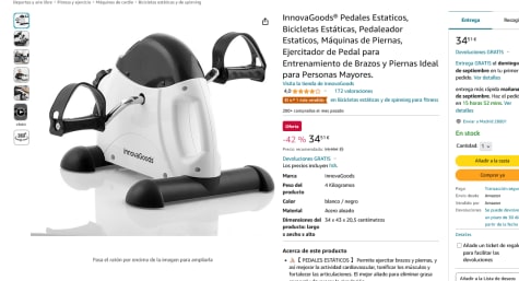 InnovaGoods Pedales Estaticos por solo 34,51€