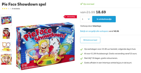 verwijzen Gemeenten blik Pie Face Showdown - Gezelschapsspel voor €18,69