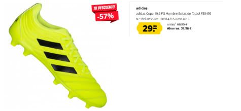 de Futbol para Hombre adidas Copa 19.3 FG por 29.99€ en Deporte-Outlet