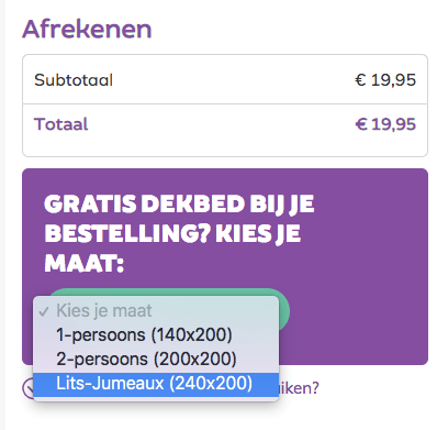 Gratis Dekbed twv €159,95 bij je bestelling vanaf €19,95 bij Dekbed Discounter Aanbiedingen