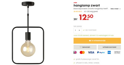 Raak verstrikt vervolging nationalisme Moderne hanglamp voor €12,50 bij de Hema