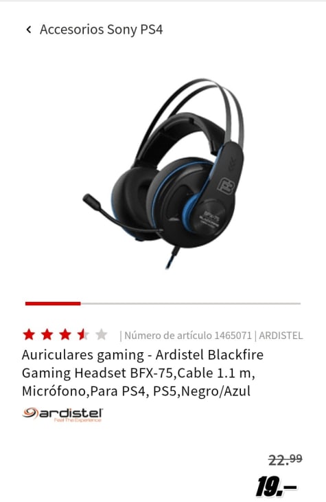 Auriculares PS4 ARDISTEL Blackfire BFX-15