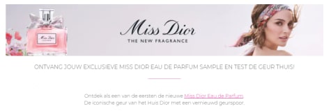 Gratis Miss eau de parfum sample bij ICI Paris XL