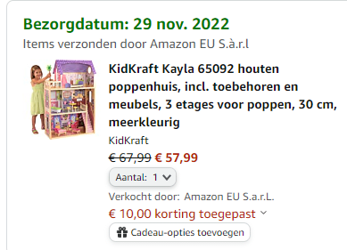 proza Geroosterd Componeren KidKraft Kayla 65092 houten poppenhuis voor €57,99 bij Amazon België