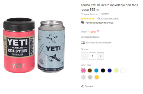 Termo Yeti de acero inoxidable con tapa rosca 355 ml