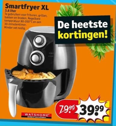 zoogdier Republiek Laster Watshome smartfryer XL 3.6L voor €39,99