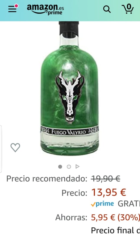 ▷ Chollo Licor Fuego Valyrio verde de 700 ml por sólo 11,90€ (40% de  descuento)