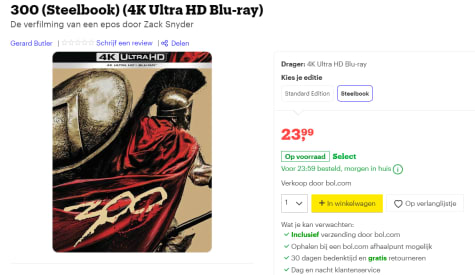 300 Steelbook 4k Ultra Hd Blu Ray Voor 23 99
