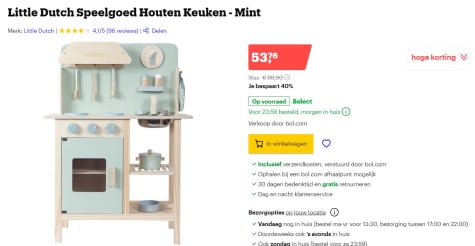 Pence Begin De volgende Little Dutch Houten Keuken voor €53,76 bij Bol.com