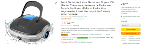 Robot Nettoyeur De Piscine Winny 200 Sans Fil - Autonomie 75 Min, Pour Piscines Hors-sol Jusqu'à 60m² - Double Filtration - 11