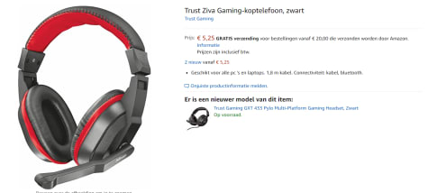 Zwarte Trust Ziva Gaming Headset Voor 5 25