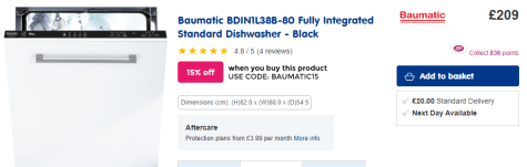 boots integrated dishwasher