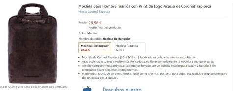 Coronel Tapiocca Mochila para hombre marrón con print de logo Acacio